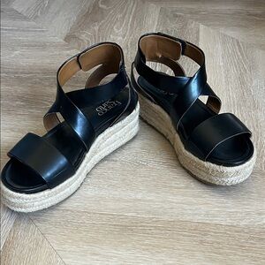 Franco Sarto Black Espadrille Sandals